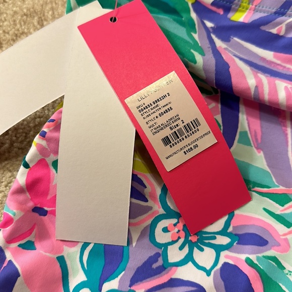 Lilly Pulitzer size 2 women’s “It was all a dream” tankini swimsuit top, NWT!!! - Picture 5 of 5